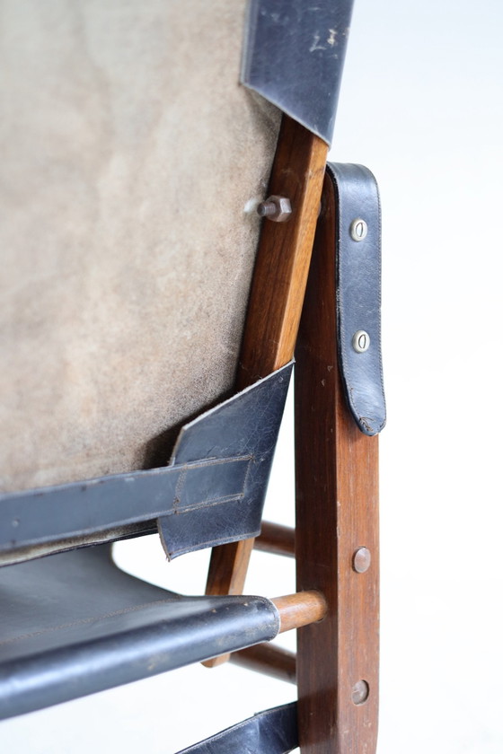 Vintage Safari Armchair, 50s/60s – Wood, Leather (photo 7 of 8)