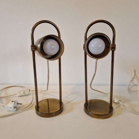 Image 1 of Heinz Neuhaus / Rolf Krüger 2 vintage lamps copper table lamp