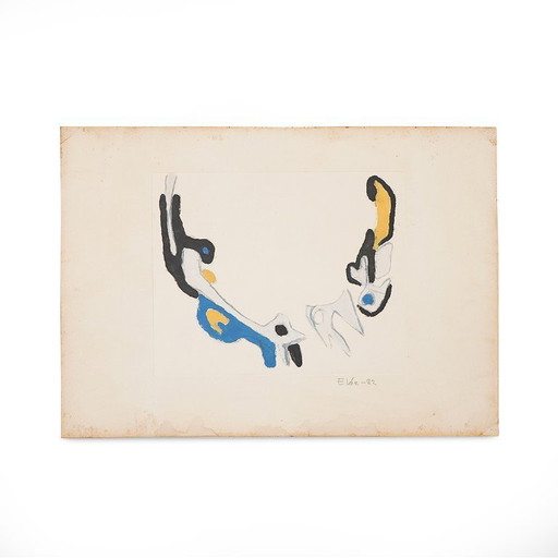 Ansgar Elde, Monotype on aquatint for Il Bostrico, 1980s