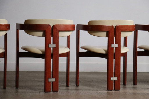 Set van 6 Augusto Savini Pamplona-stoelen voor Pozzi, Italië, 1965 – eetkamerstoelen, Wood (photo 2 of 18)