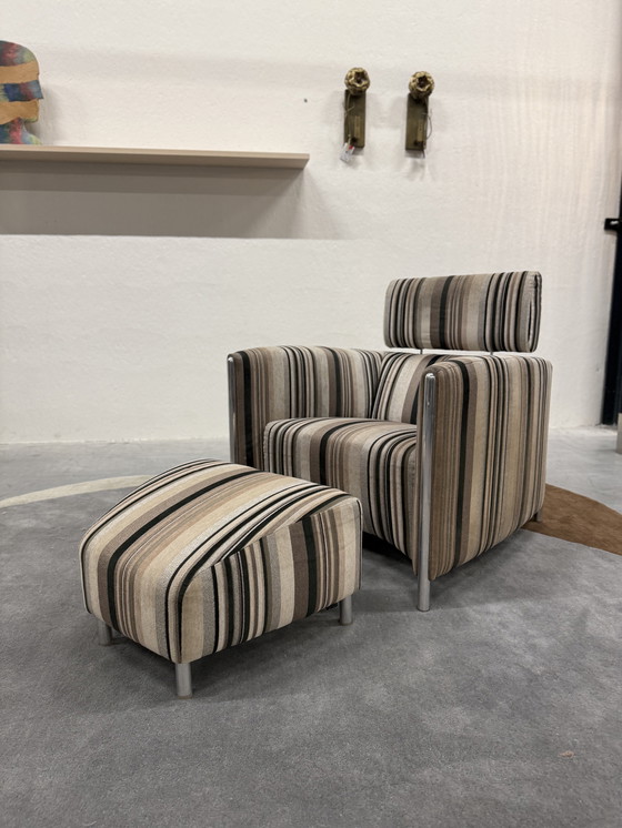 Image 1 of 2 Leolux Goncharov Sessel mit Ottomanenbezug