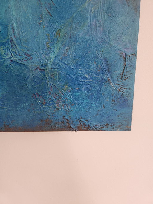 Beautiful Large Abstract Painting "Cold Wind" - MIKA (100x80 cm) incl. Certificate