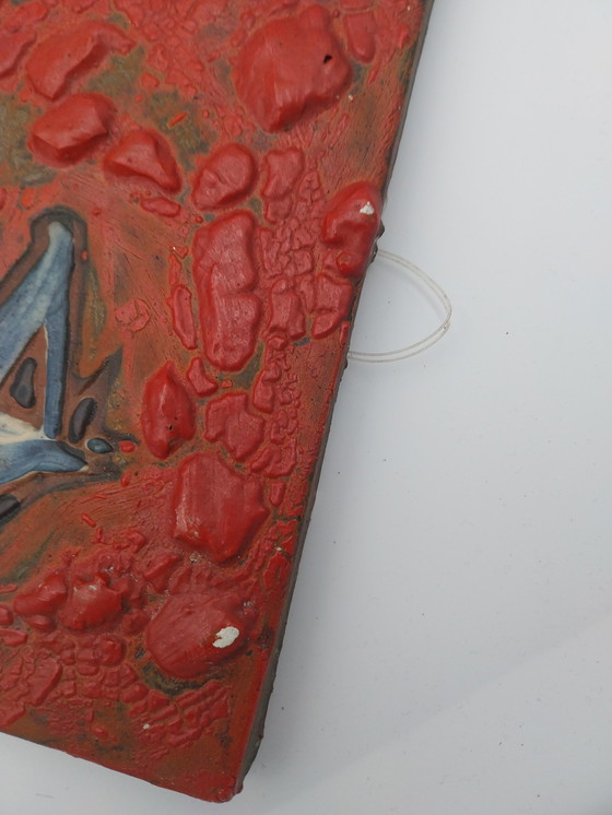 Image 1 of 1 x Keramik-Wandteller mit Pferdemotiv, 1950er Jahre, WGP (Westdeutsche Keramik), 52 x 24 cm