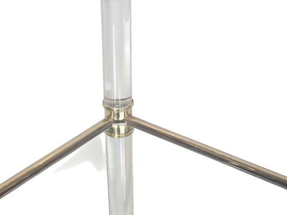 Image 1 of Table d'appoint - style Hollywood Regency - plaqué or - laiton - années 70