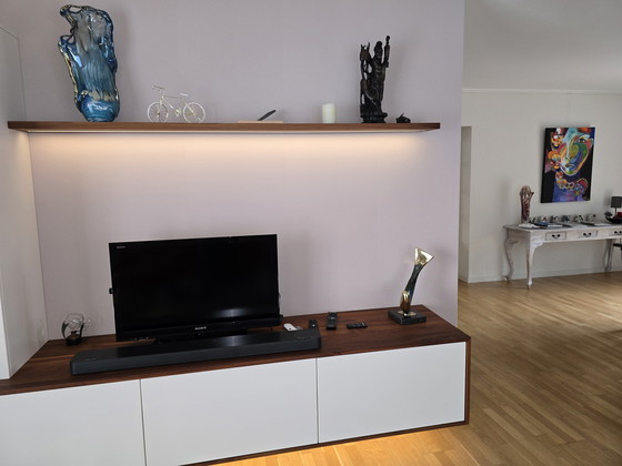 Image 1 of Floating walnut wall unit of approximately 3 meters long
