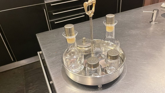 Image 1 of Zilveren olie en azijn stel 5 delig 