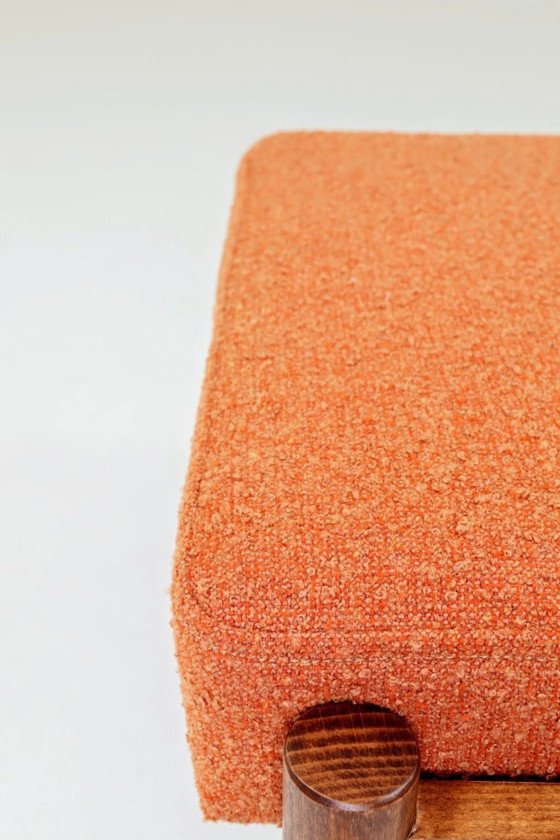 Image 1 of Kids stools set of 2 green orange bouclé children chairs 