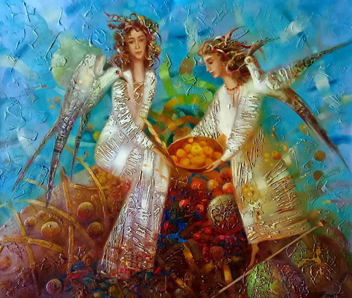 Original Ölgemälde Abstrakter Expressionismus Figurativer Symbolismus Herbstgold