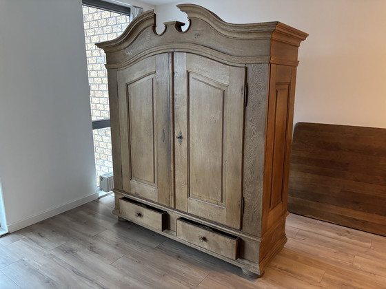 Image 1 of Antique solid blank oak wardrobe wall cabinet antique oak