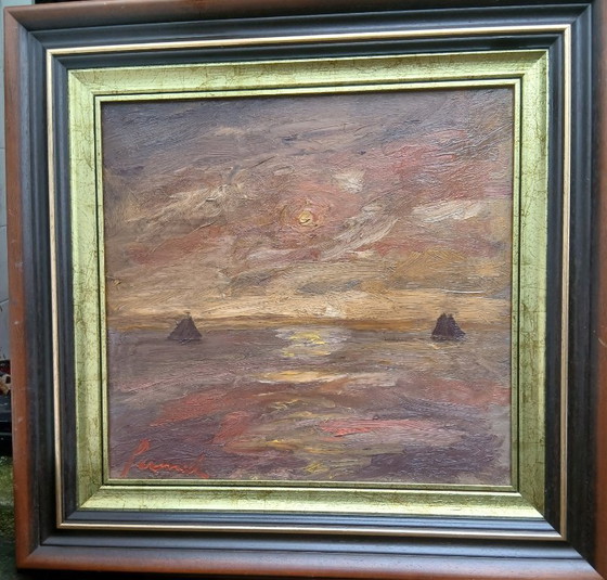 Image 1 of Constant Permeke "Evening at Sea" oil on canvas