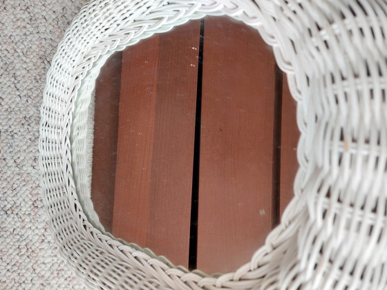 Image 1 of Wit Brocante Spiegel Ovaal