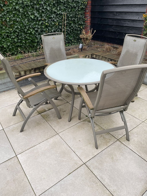 Conjunto de jardín mesa 4 sillas