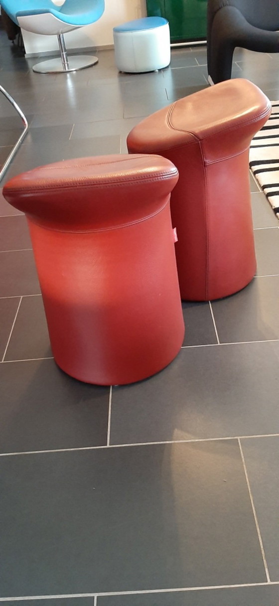 Image 1 of 2 Artifort leather stools