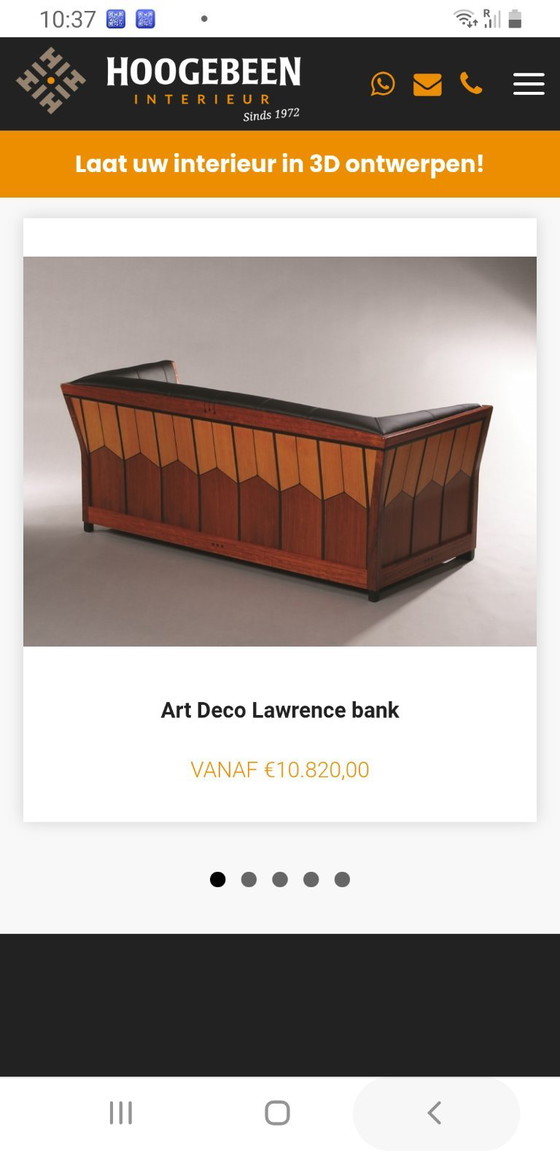 Art Deco sofa – Schuitema, 2 seaters, Wood, Textile (photo 5 of 5)