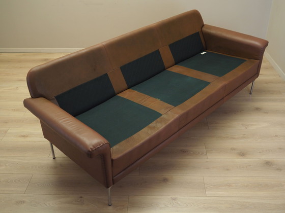 Image 1 of Canapé en cuir marron, Design danois, années 1960, Manufacture : AS Vejen Polstermøbelfabrik