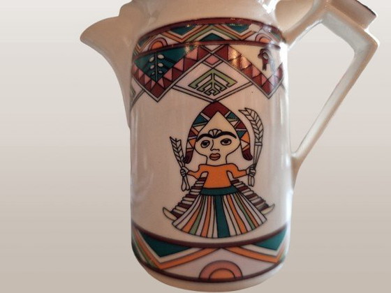 Image 1 of Mahban Ceramics Co, caffettiera azteca iraniana, raro ritrovamento