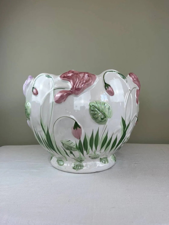 Importante vaso per piante in ceramica smaltata – Vasi per piante, Porcelain, Art Nouveau (photo 7 of 10)