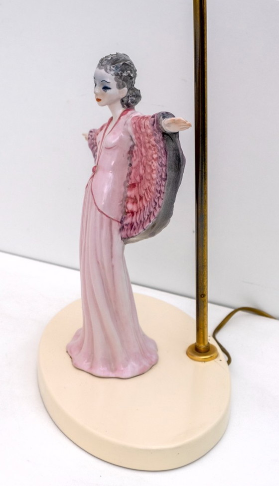 Image 1 of Tarcisio Tosin Mid Century Moderne Italiaanse Keramische Tafellamp, 1960