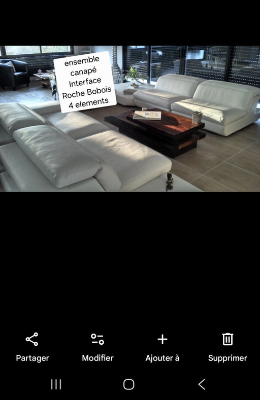 Roche Bobois Interface leren bank