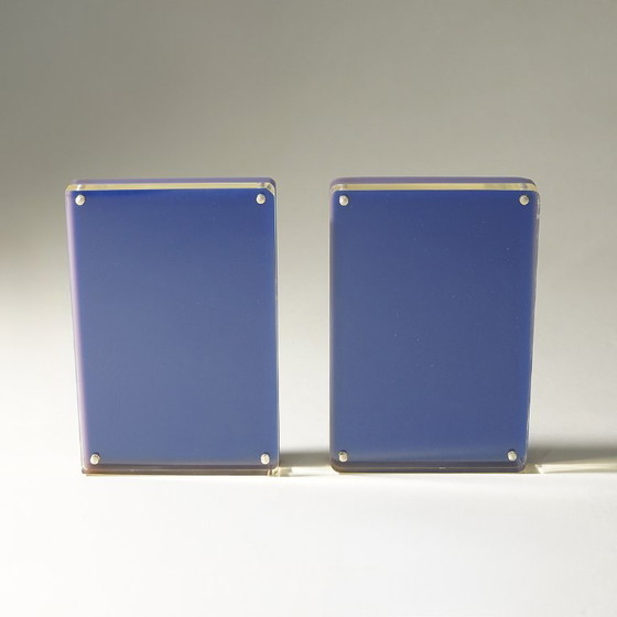 Pair of Blue and Clear Perspex Photo Frames, 1970s – Plastic, Plexiglass (photo 7 of 13)