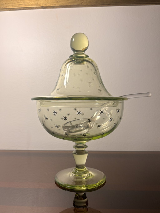 Collectors ouraline compotier Baccarat or Saint Louis production