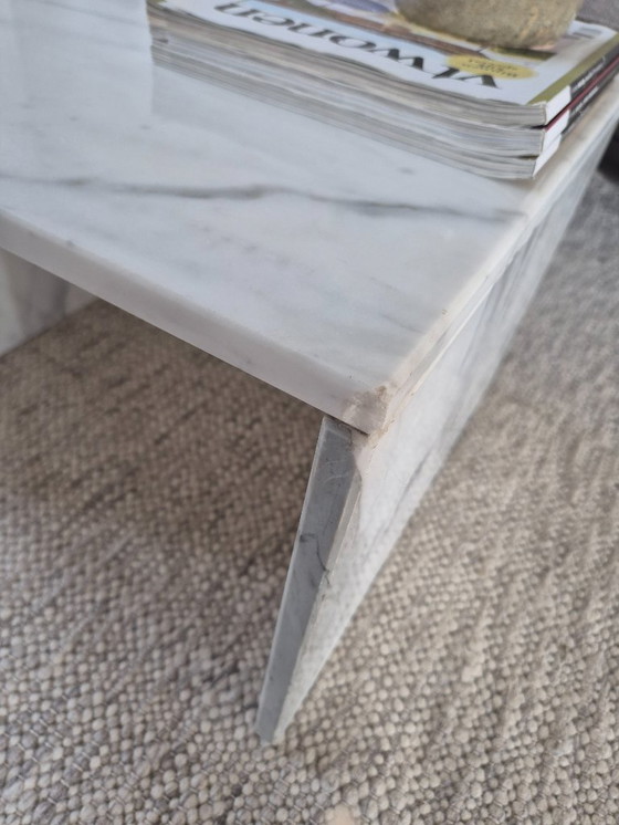 Image 1 of 2x vintage Carrara marble coffee tables