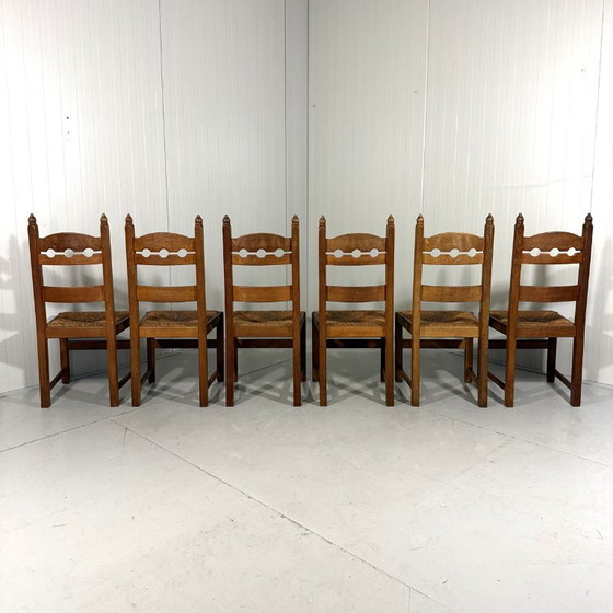 Rustieke Eiken Razor Back Eetkamerstoelen 1960’s – Wicker (photo 2 of 18)