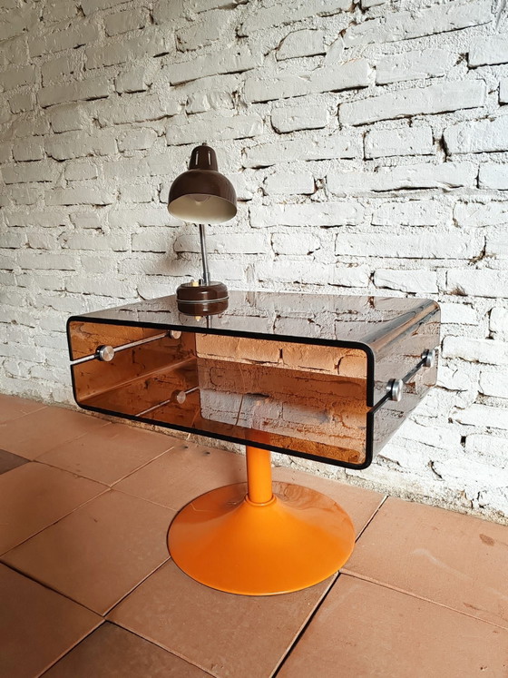 Bijzettafel, Metaal, Plexiglass, Bruin (foto 2 van 5)