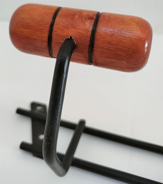 Image 1 of Modernist Coat Rack, Wood and Metal, 1960s