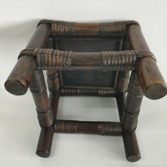 Image 1 of Rare vintage rattan/rattan small side table