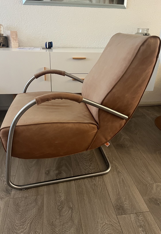 Image 1 of Sillón de diseño Jess de piel moderna Bauhaus