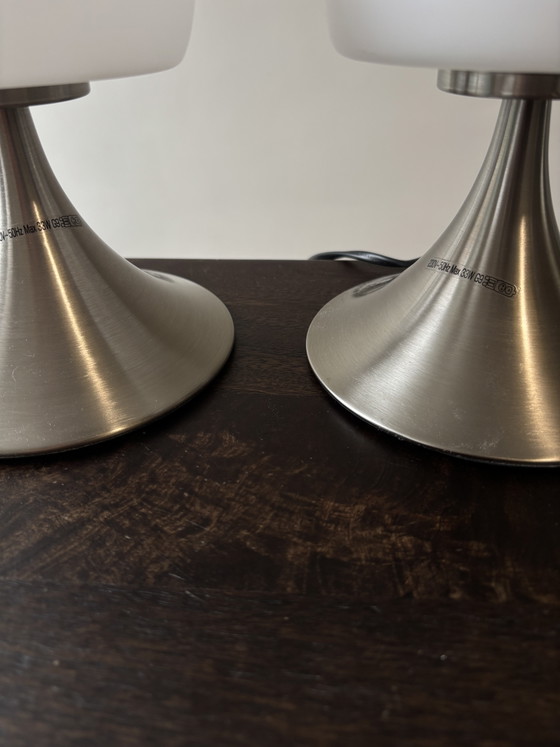Set Van 2 Mushroom Tafellampen – Touch – Table lamps, Glass (photo 4 of 6)