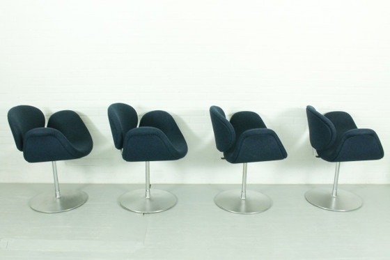 Image 1 of Juego de 4 sillas de comedor giratorias Little Tulip de Pierre Paulin para Artifort, 1965.