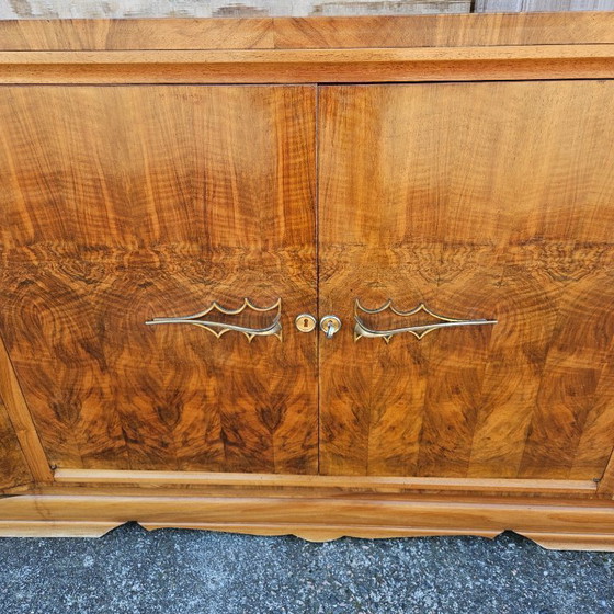 Image 1 of Buffet Art Déco français - Bois d'orme ronce brillant - Années 20