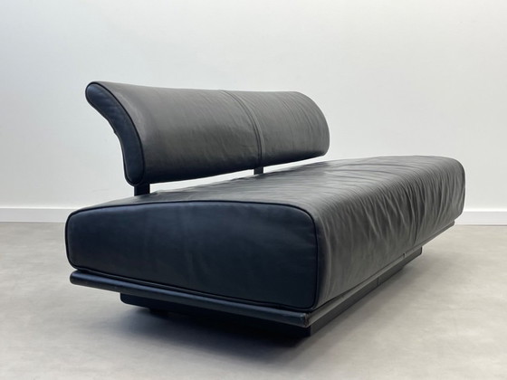 Image 1 of Minimalist Vintage Design Sofa (black leather)