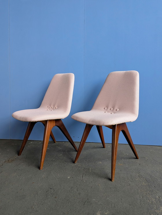 Image 1 of 4x vintage teak eetstoelen G.J. van Os Culemborg