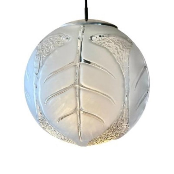 Peill & Putzler Atlantis vintage design lamp, opal glass and chrome, Pendant lamps, Transparent (photo 5 of 5)