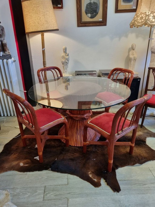 table & chaises Roche Bobois, Maugrion, 1980