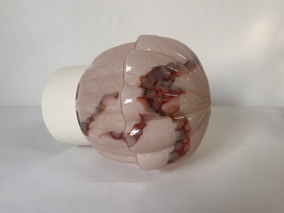 Image 1 of Thabur Plafondlamp Roze Gemarmerd Art Deco Jaren 30 Vintage