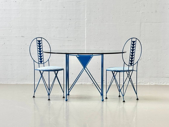 Image 1 of Rare dining set by Frank Lloyd Wright for Cassina, First Edition I Maestri, 1980s