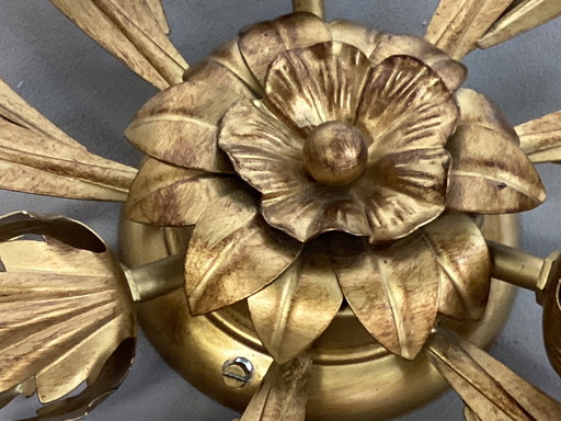 Italian gilded corn sheaf wall lamp
