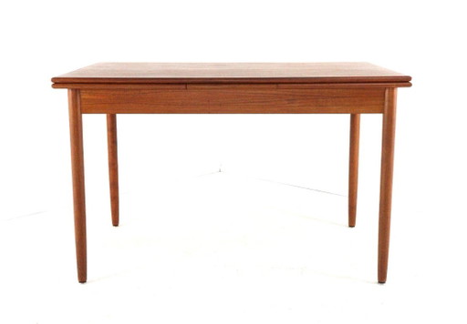 Vintage Danish rectangular extendable teak dining table restored