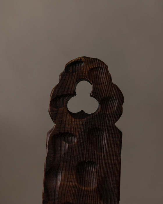 Image 1 of Spanish brutalist tripod chair made of solid wood