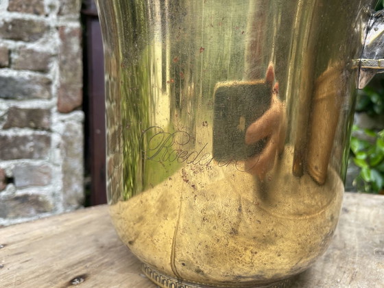 Image 1 of Enfriador de champán Enfriador de vino Louis Roederer plateado con cabezas de caballos