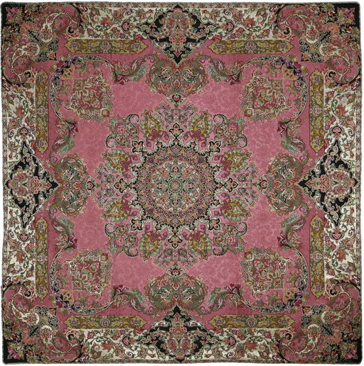 Oosters handgemaakt tafelkleed, zeer fijn vervaardigd uit zijden draden, 100 x 100 cm