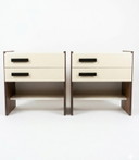 Set of 2 Vintage Nightstands – Cream & Wood