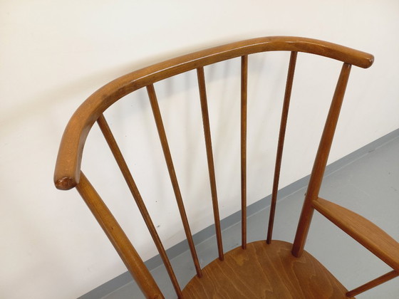 Image 1 of Poltrona vintage Baumann in legno, modello Fan, anni '60