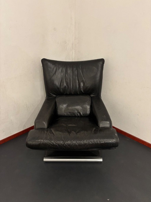 Fauteuil Rolf Benz 6500 vintage en cuir noir, 1 ou 2 pièces