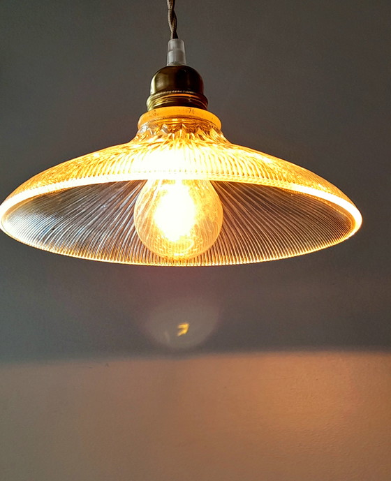 Image 1 of Holophane glazen hanglamp