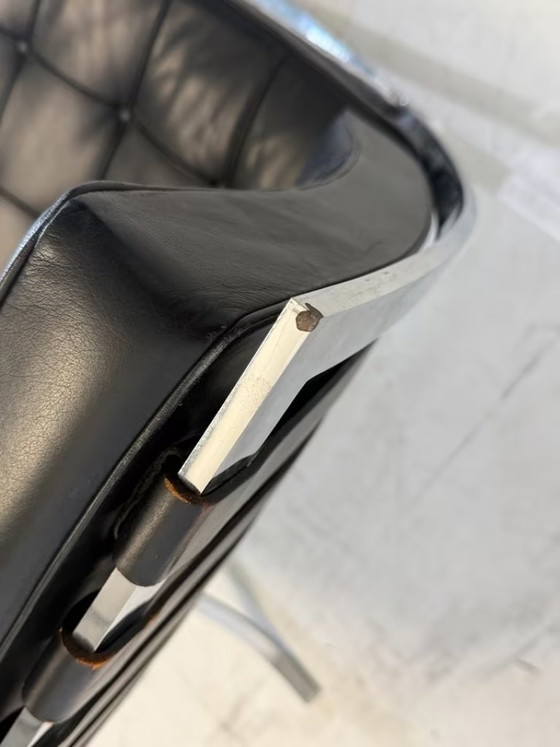 Knoll International Barcelona Stoel Lederen Fauteuil Design – Stoelen / fauteuils, Leather, Metal, Vintage (photo 10 of 18)